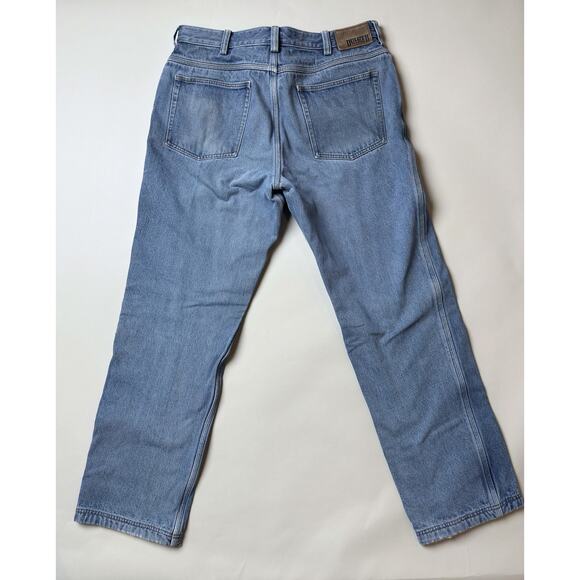 Duluth Trading Jeans Mens 36x32 (33 Waist) Flannel Lined Workwear Distressed - Picture 6 of 16